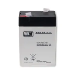 Akumulator AGM 6 V 5 Ah 3-5 lat 70 × 47 × 107 mm 0,80 kg Faston 187 MWS 5-6